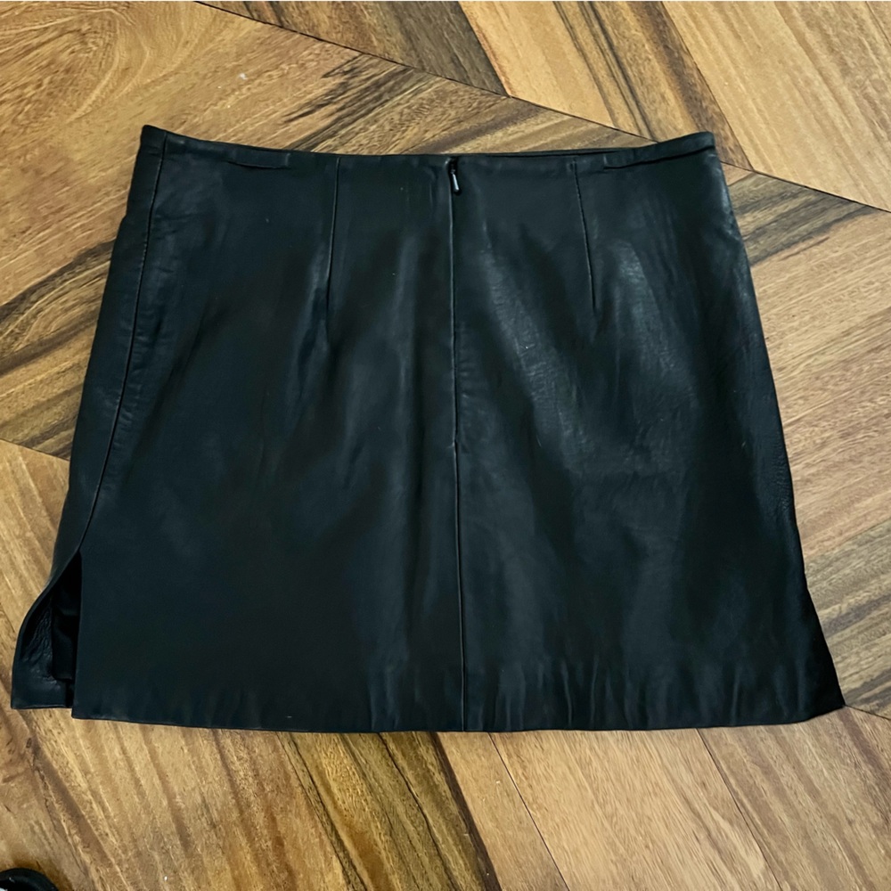 Leather mini skirt